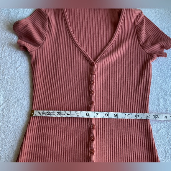 Guess Rust Button-Front Mini Dress - Picture 13 of 16